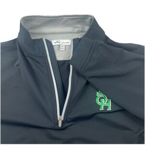 Peter Millar Perth Performance 1/4 Zip Men Medium Black Stretch Golf Pullover
